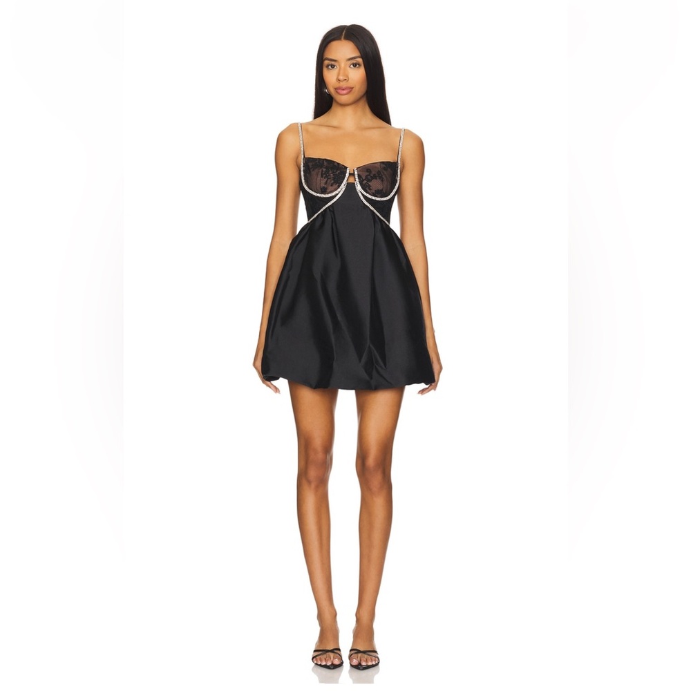 Self-Portrait Black and White Mini Dress